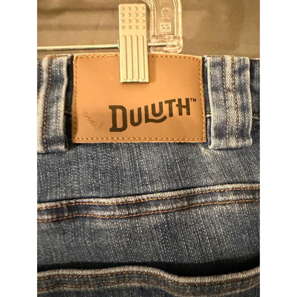 Duluth Trading Co Ballroom Double Flex Jeans Mens 46x34 Relaxed Fit Blue Denim